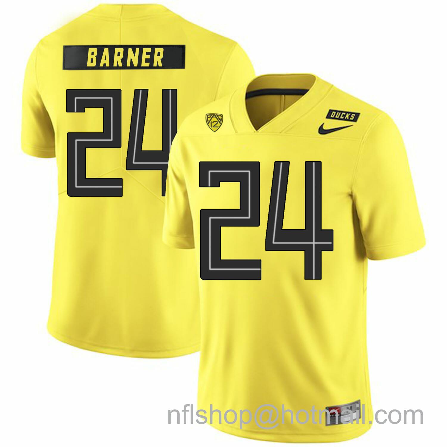 Men's Nike Oregon Ducks #24 Kenjon Barner NCAA College Football Jersey Yellow