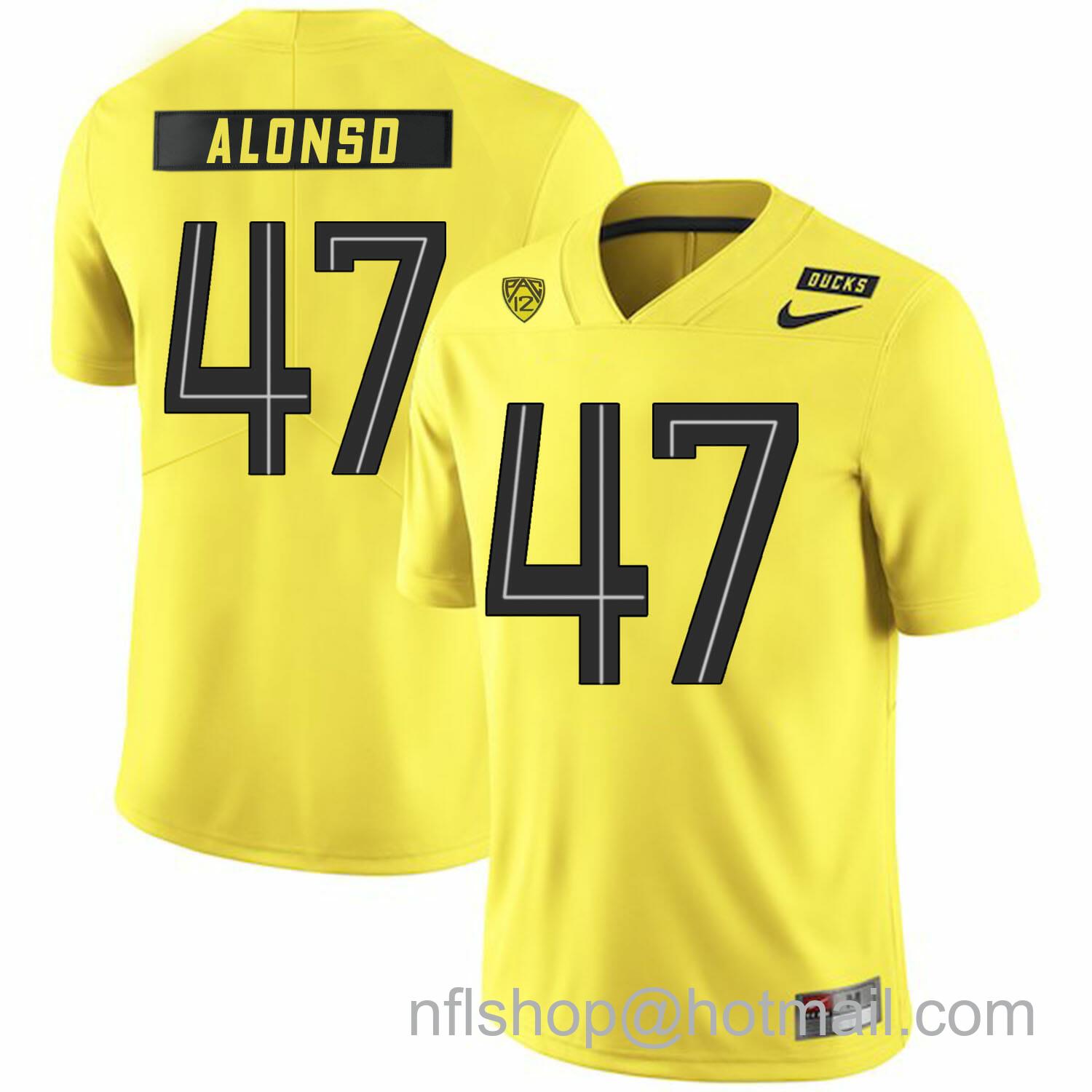 Men's Nike Oregon Ducks #47 Kiko Alonso NCAA College Football Jersey Yellow