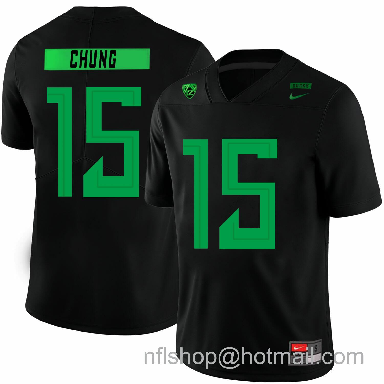 Men's Nike Oregon Ducks #15 Patrick Chung NCAA College Football Jersey Black