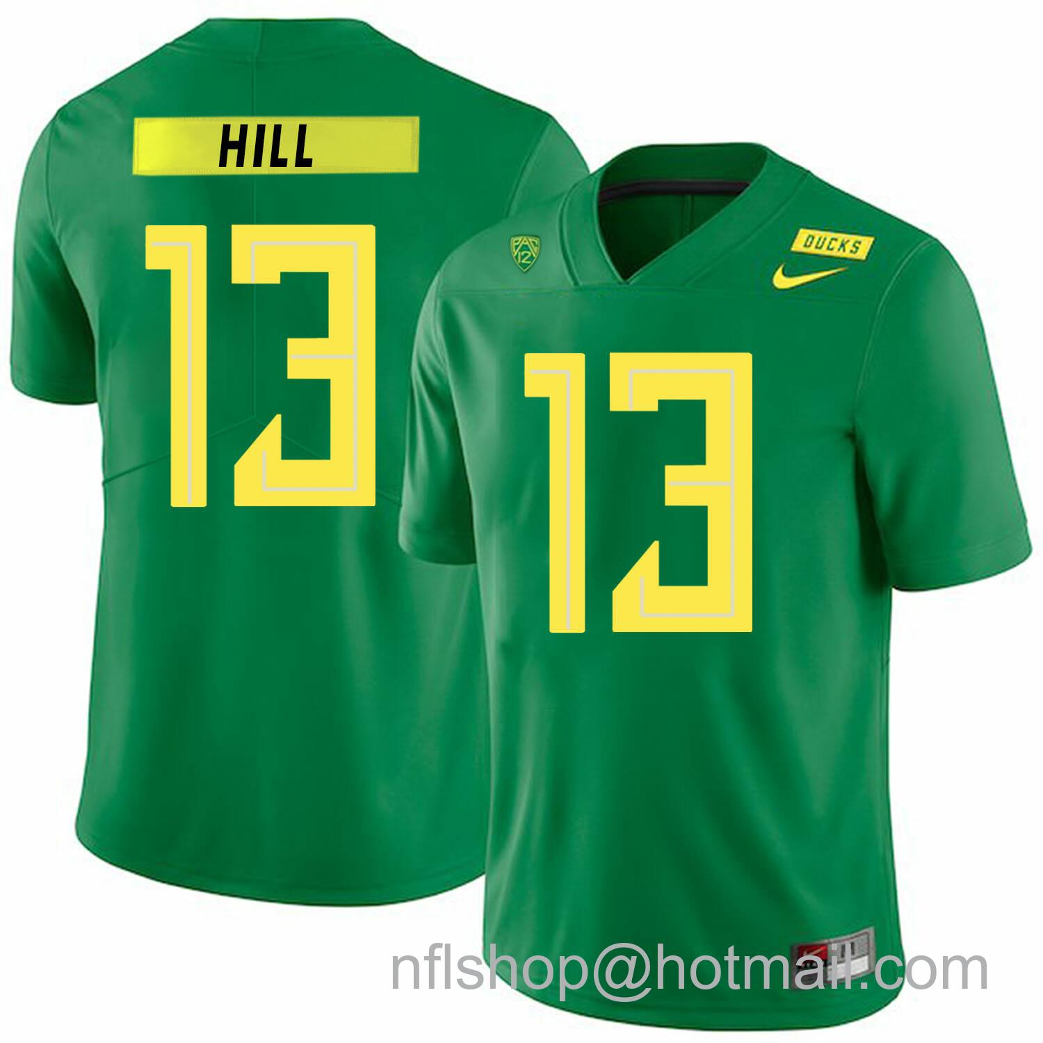 Men's Nike Oregon Ducks #13 Troy Hill NCAA College Football Jersey Green