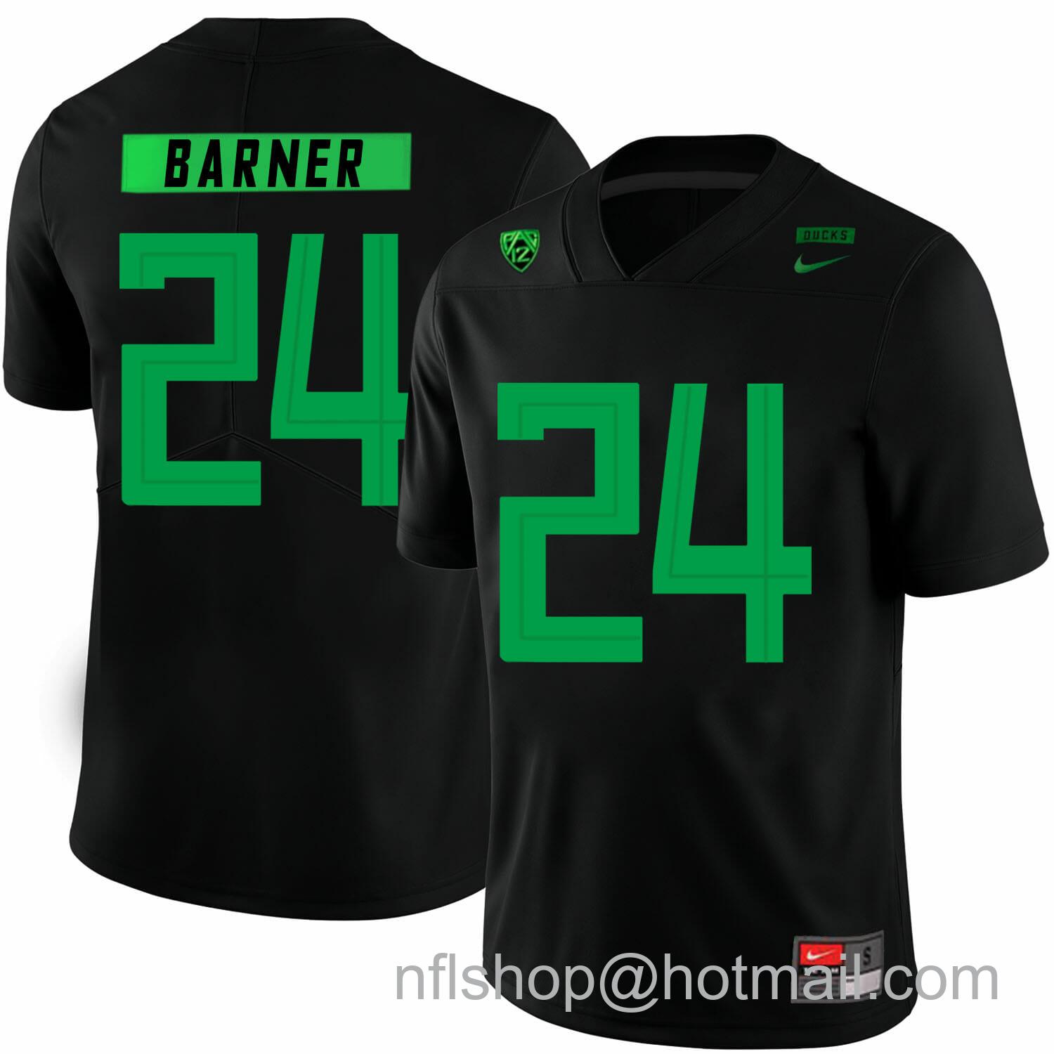 Men's Nike Oregon Ducks #24 Kenjon Barner NCAA College Football Jersey Black