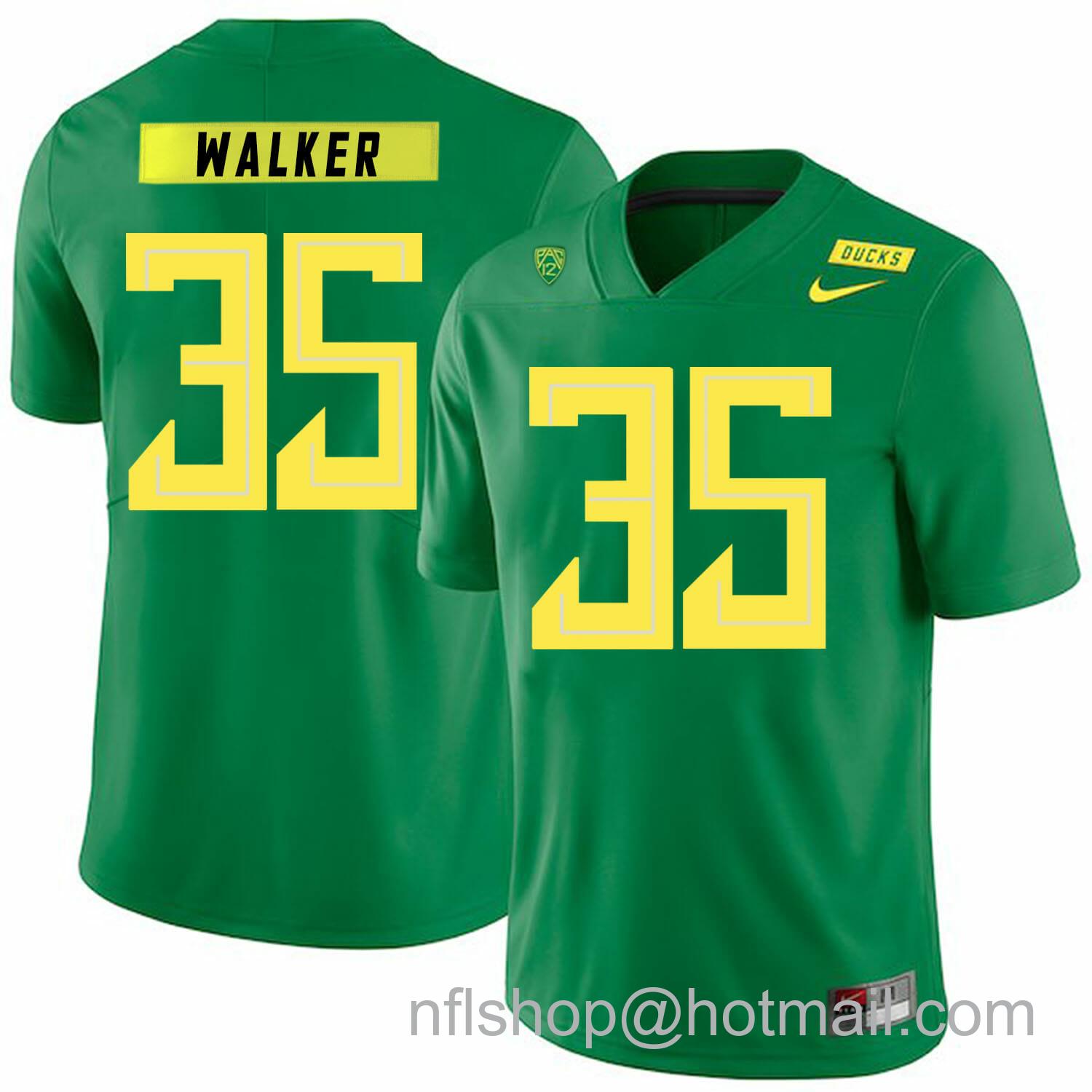 Men's Nike Oregon Ducks #35 Joe Walker College Football Jersey Green