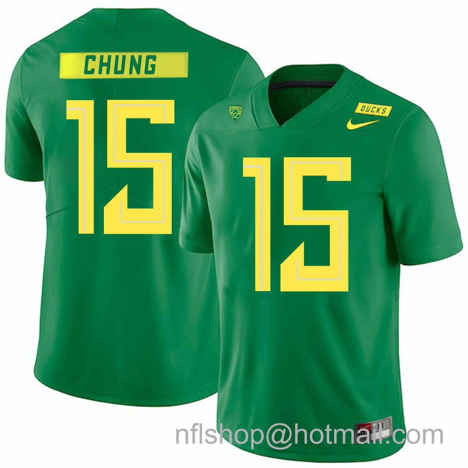 Men's Nike Oregon Ducks #15 Patrick Chung NCAA College Football Jersey Green