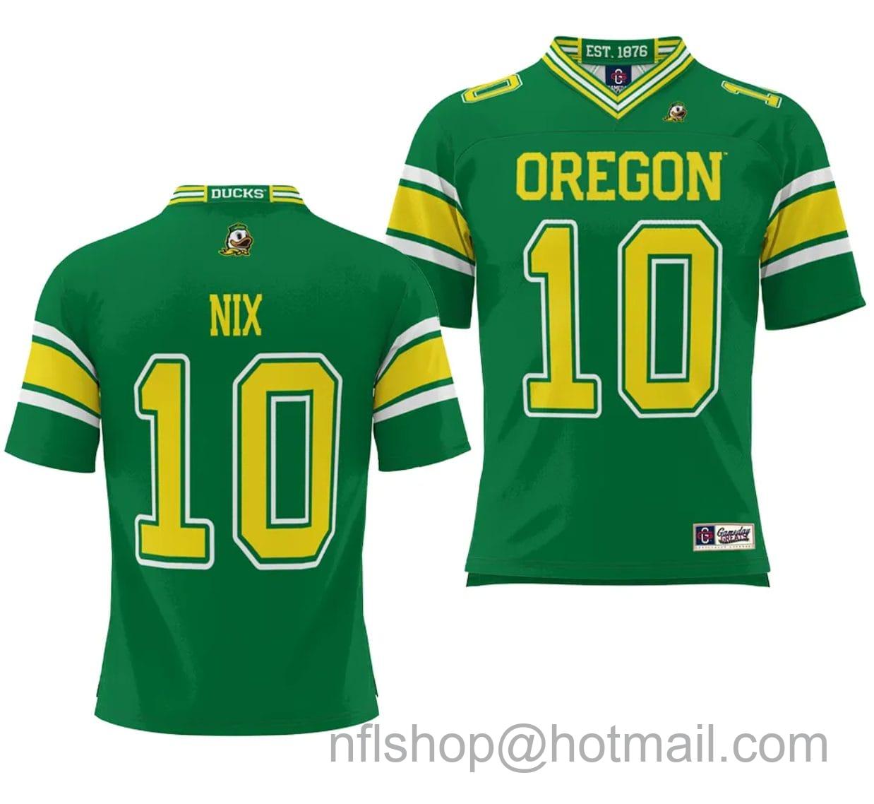 Men's Nike Oregon Ducks Bo Nix Jersey #10 Football Game College Green