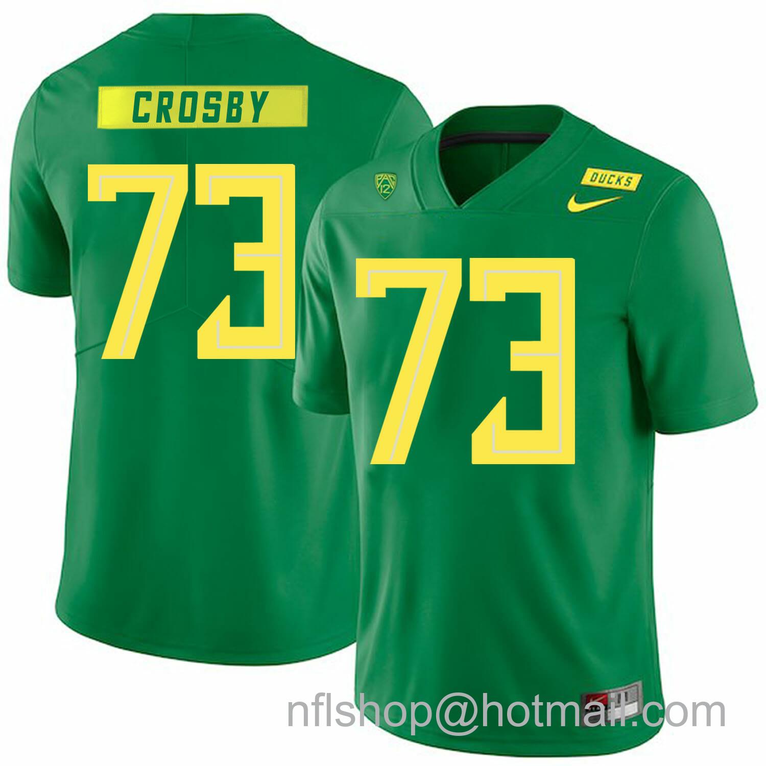 Men's Nike Oregon Ducks #73 Tyrell Crosby NCAA College Football Jersey Green