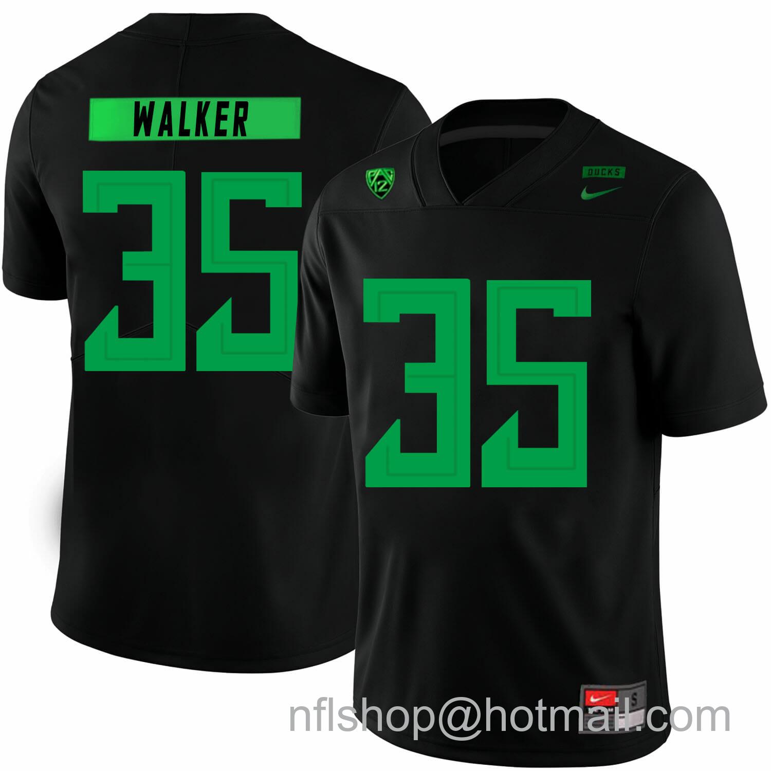 Men's Nike Oregon Ducks #35 Joe Walker College Football Jersey Black