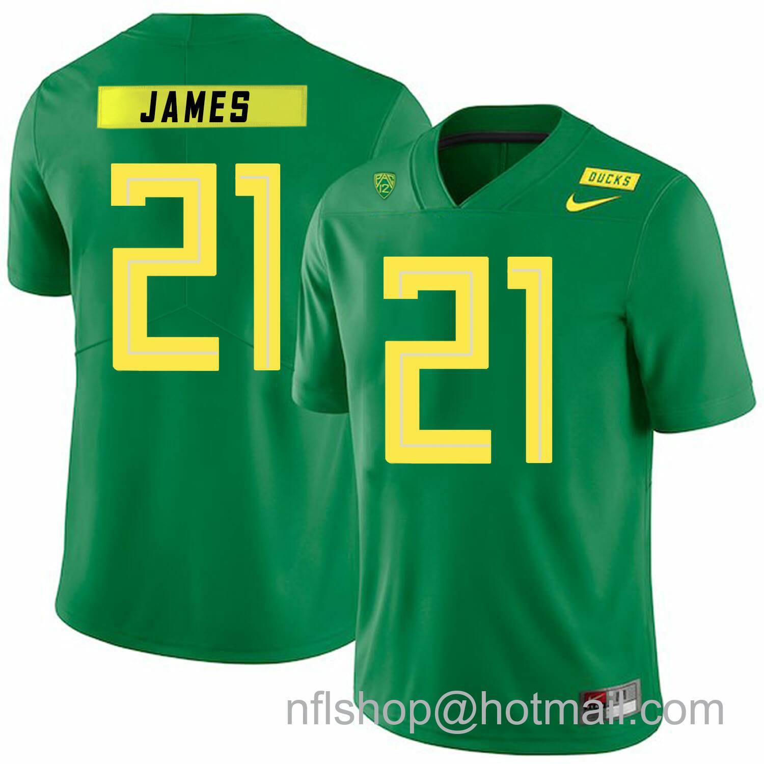 Men's Nike Oregon Ducks #21 LaMichael James NCAA College Football Jersey Green