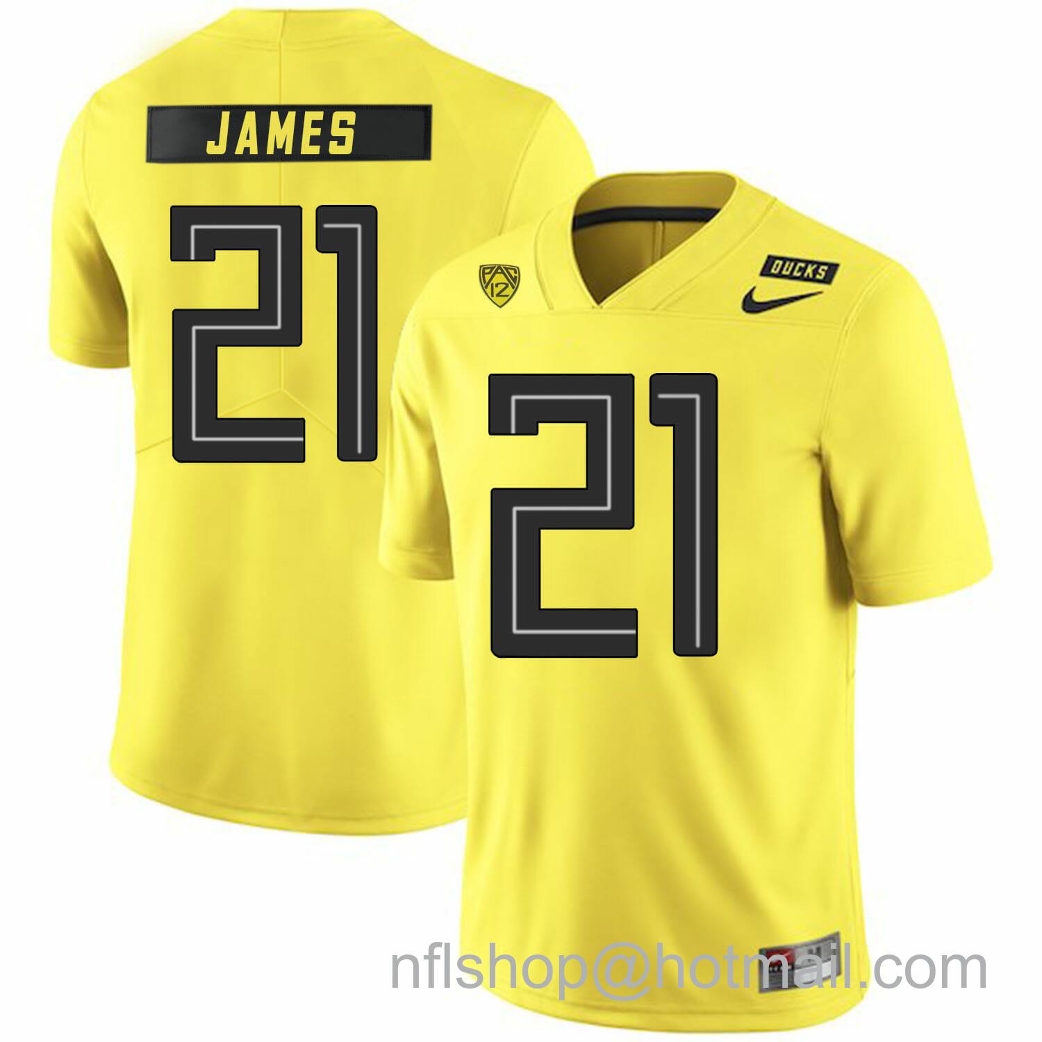 Men's Nike Oregon Ducks #21 LaMichael James NCAA College Football Jersey Yellow