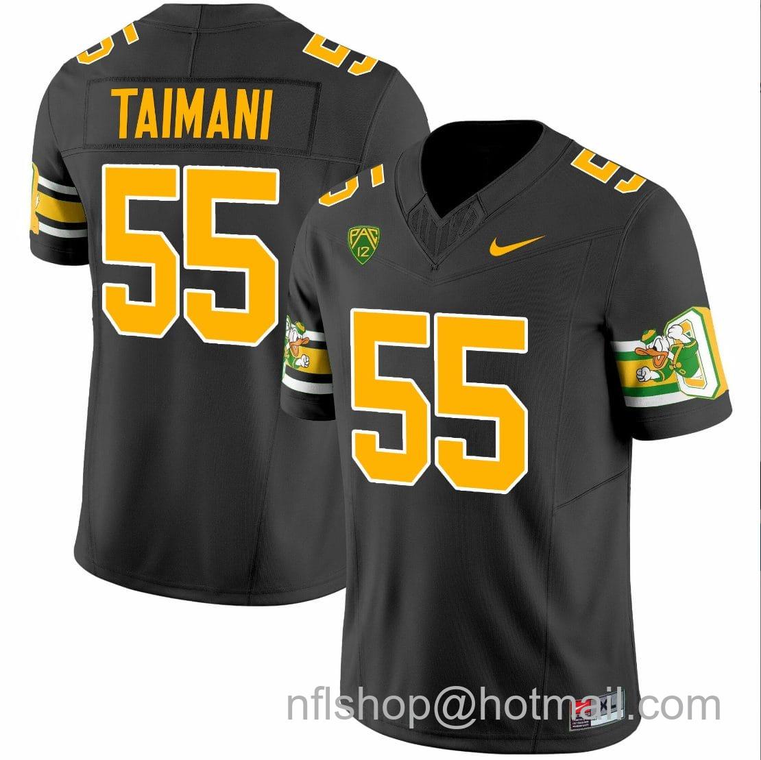 Men's Nike Sam Taimani Jersey #55 Oregon Ducks ‘Mighty Oregon’ 1984 Throwback Football Uniforms Black