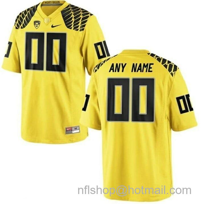 Men's Nike Custom Oregon Ducks Football Jersey College Football Jersey Yellow