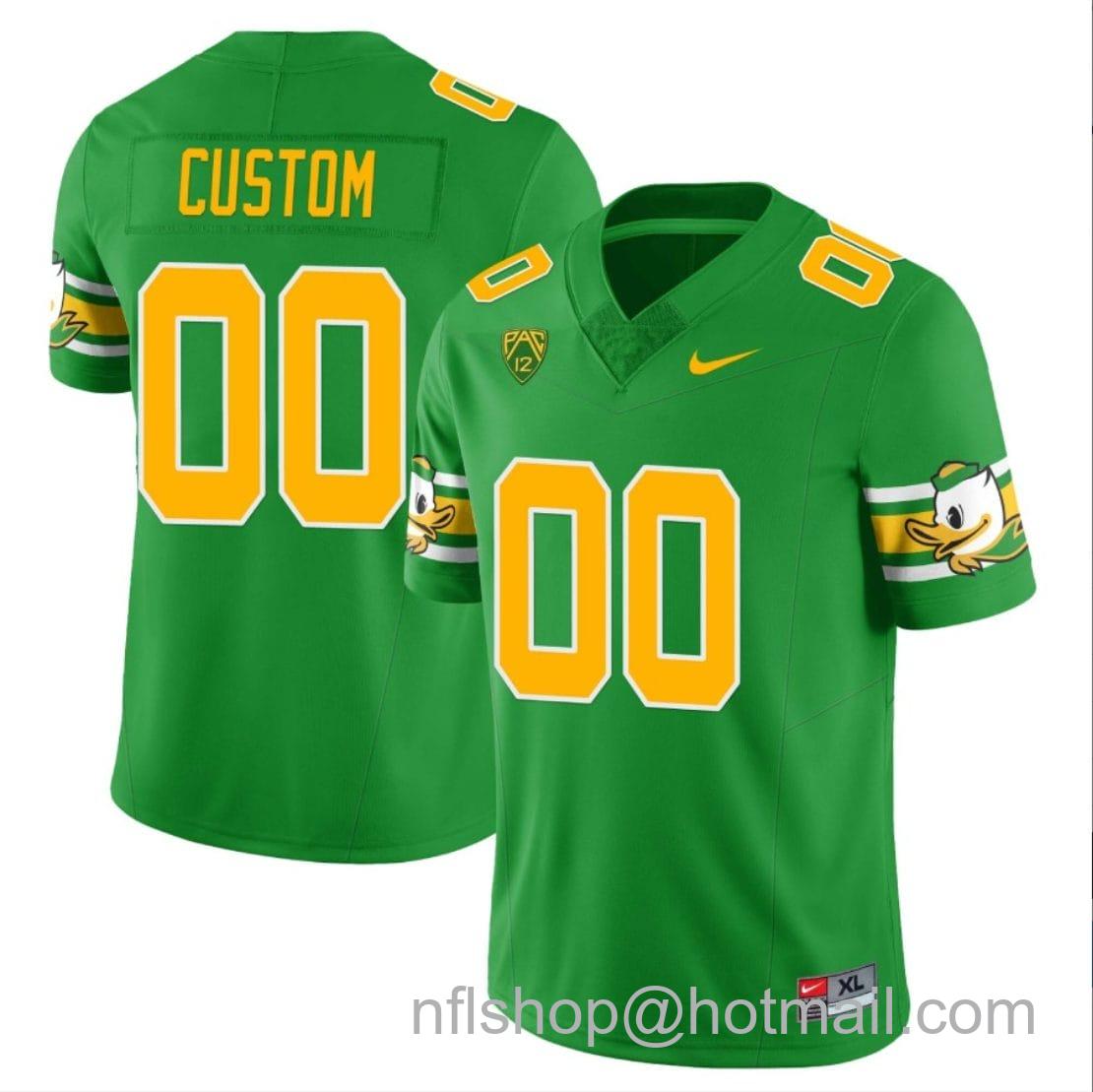 Men's Nike Custom Oregon Ducks Jersey Name and Number  ‘Mighty Oregon’ Throwback Football Style 2 Green