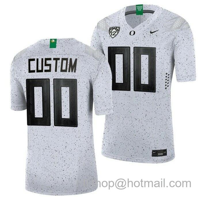 Men's Nike Custom Oregon Ducks Jersey White 2021-22 Eggshell Limited Football Jersey