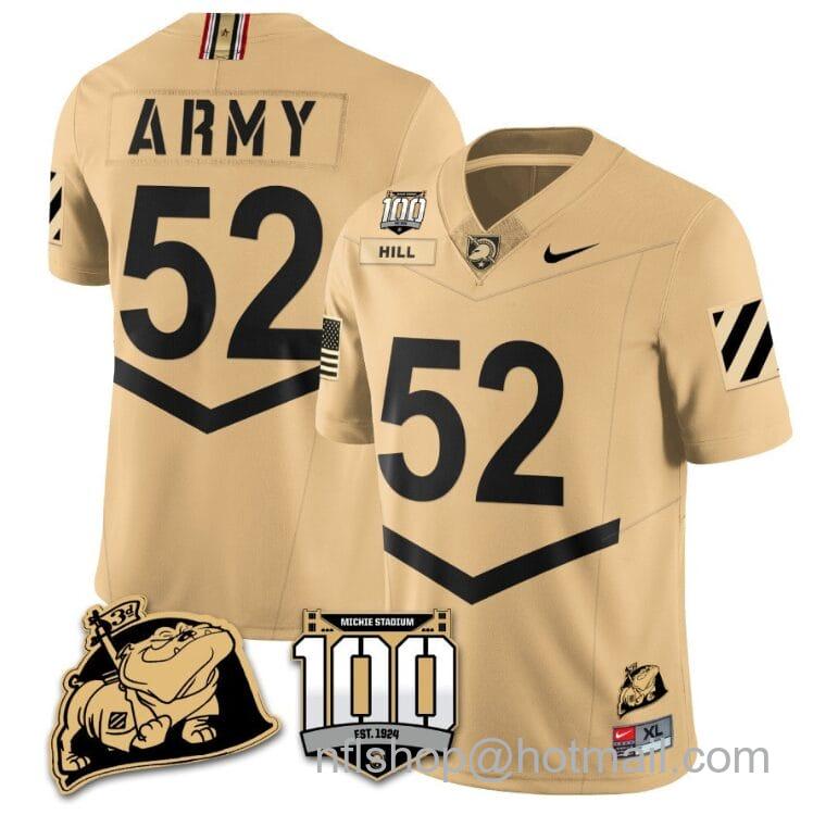 Men's Nike Austin Hill Jersey #52 Army Black Knights Vapor Limited College Football Stitched Gold