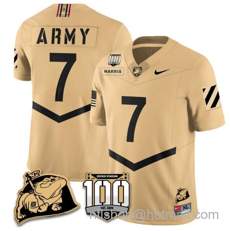 Men's Nike Champ Harris Jersey #7 Army Black Knights Vapor Limited College Football Stitched Gold