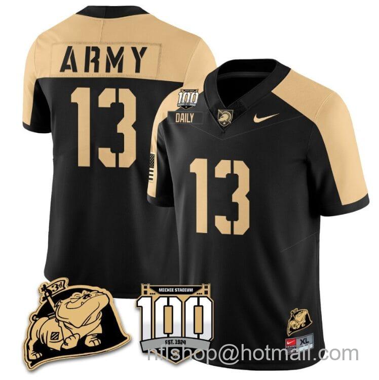 Men's Nike Bryson Daily Jersey #13 Army Black Knights Vapor Limited College Football Stitched Black Alternate