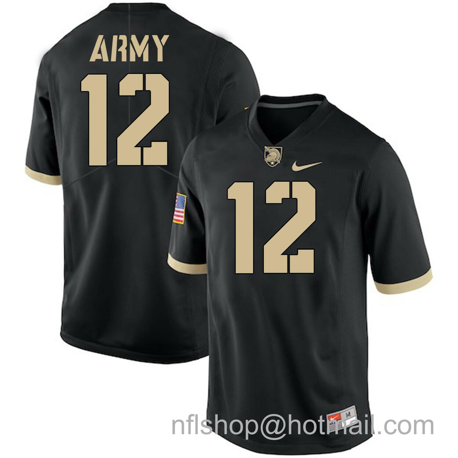 Men's Nike Army Black Knights #12 Army Jr NCAA College Football Jersey