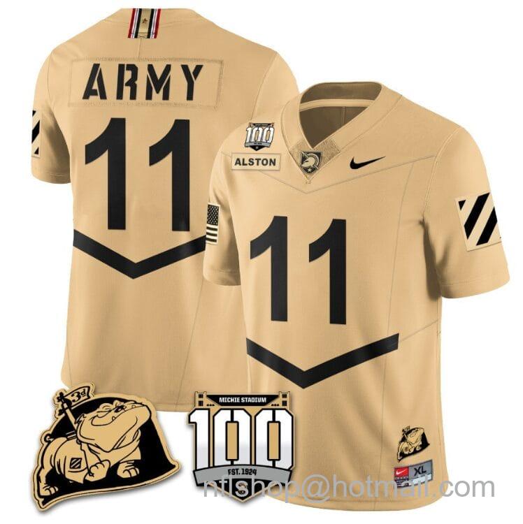 Men's Nike Isaiah Alston Jersey #11 Army Black Knights Vapor Limited College Football Stitched Gold