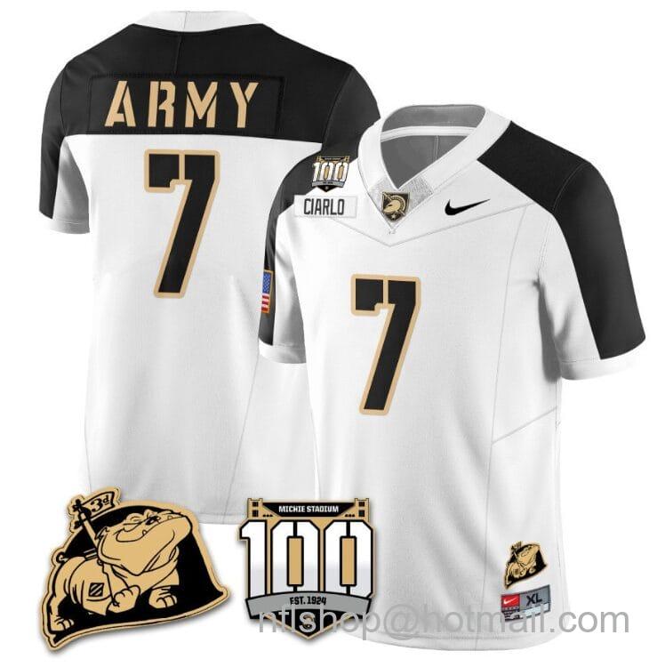 Men's Nike Jimmy Ciarlo Jersey #7 Army Black Knights Vapor Limited College Football Stitched White Alternate