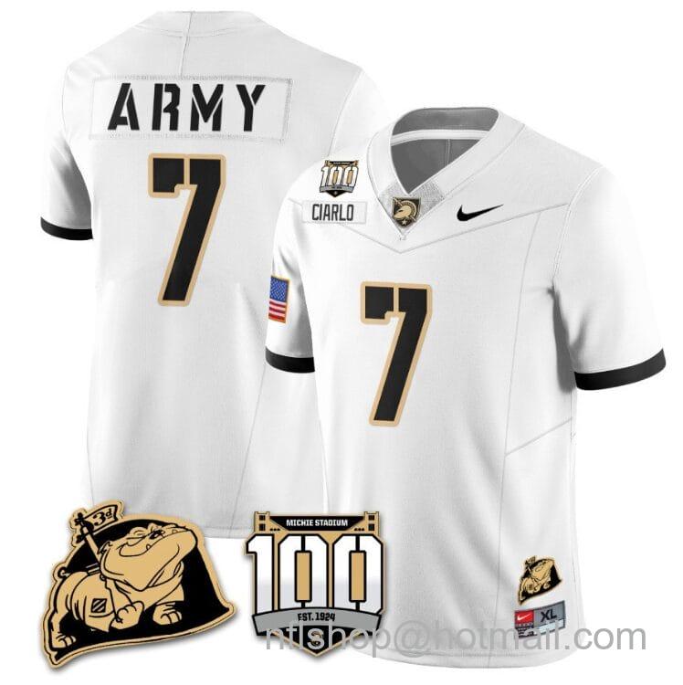 Men's Nike Jimmy Ciarlo Jersey #7 Army Black Knights Vapor Limited College Football Stitched White