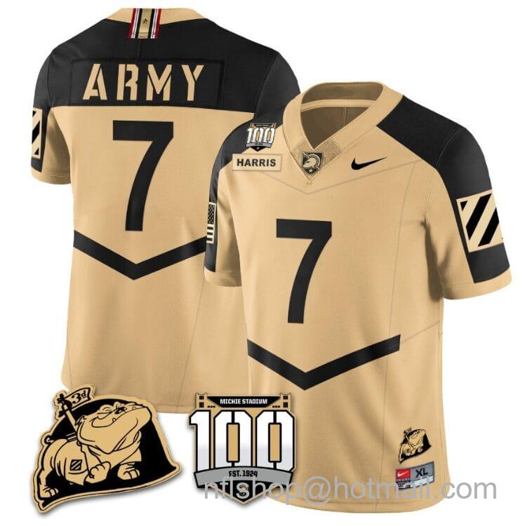 Men's Nike Champ Harris Jersey #7 Army Black Knights Vapor Limited College Football Stitched Gold Alternate