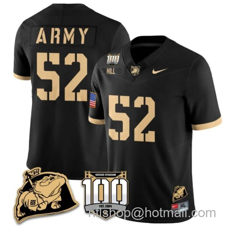 Men's Nike Austin Hill Jersey #52 Army Black Knights Vapor Limited College Football Stitched Black