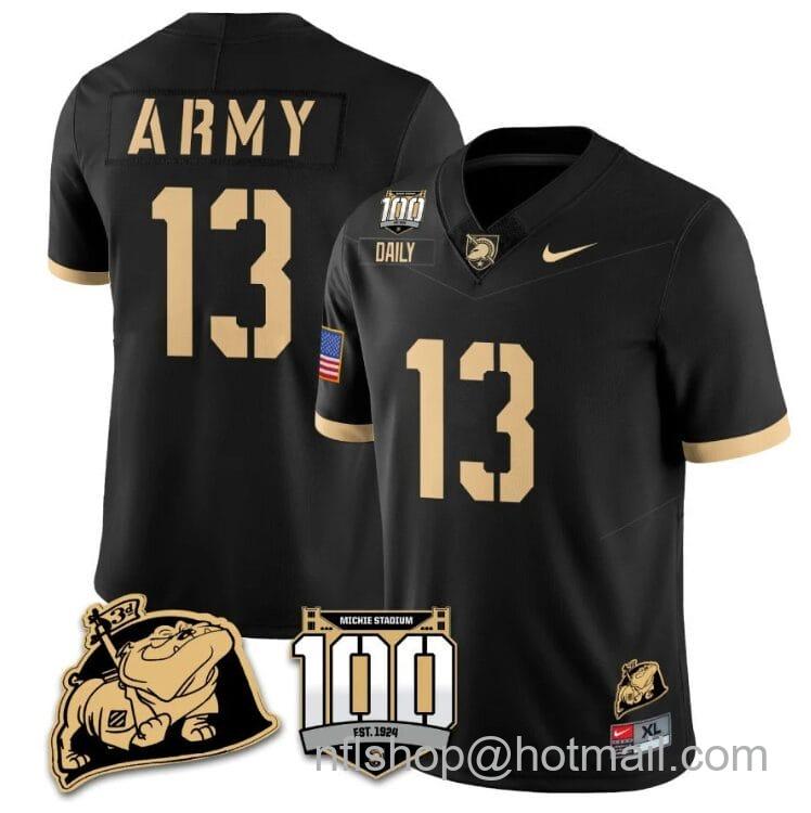 Men's Nike Bryson Daily Jersey #13 Army Black Knights Vapor Limited College Football Stitched Black