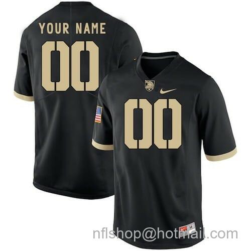 Men's Nike Custom Army Black Knights Jersey Name Number Black College Football