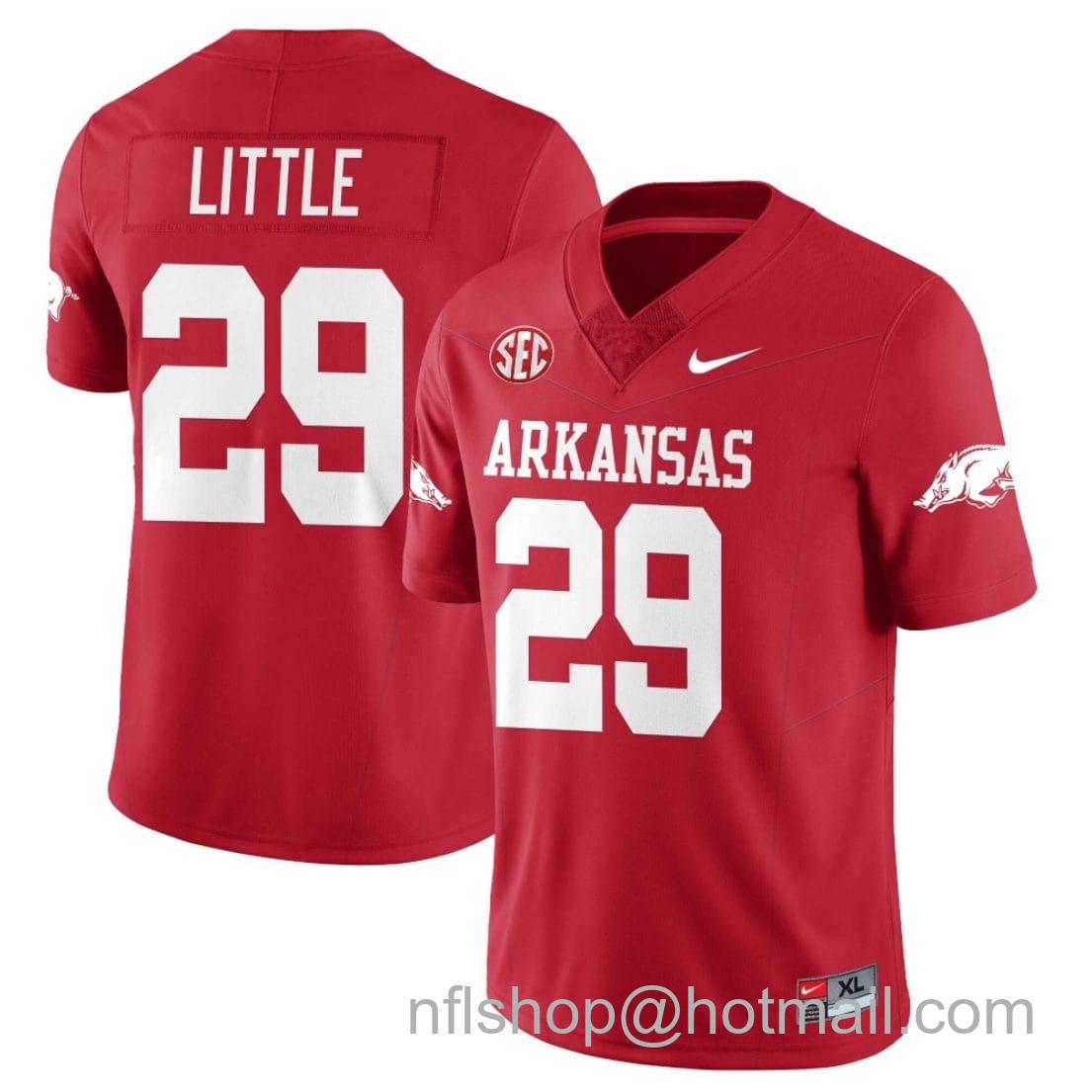 Men's Nike Cam Little Jersey #29 Arkansas Razorback Football All Stitched Red