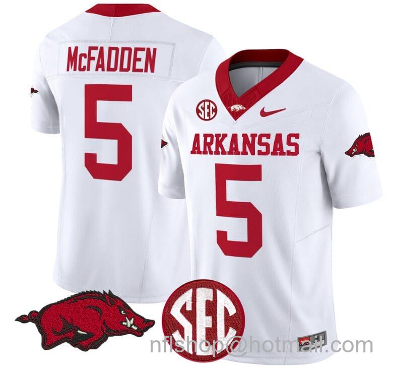 Men's Nike Darren McFadden Jersey #5 Arkansas Razorbacks Vapor Limited College Football Stitched White