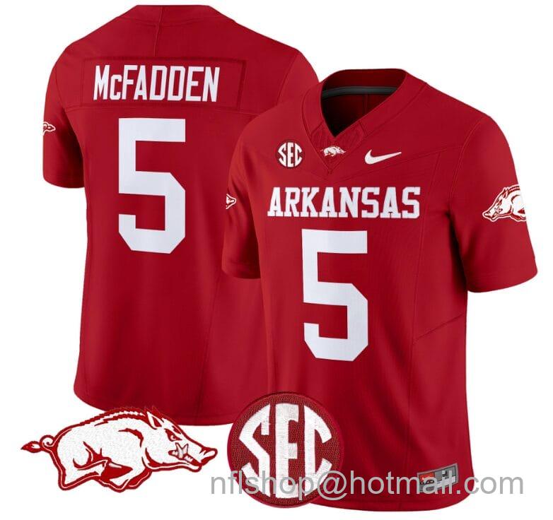 Men's Nike Darren McFadden Jersey #5 Arkansas Razorbacks Vapor Limited College Football Stitched Cardinal