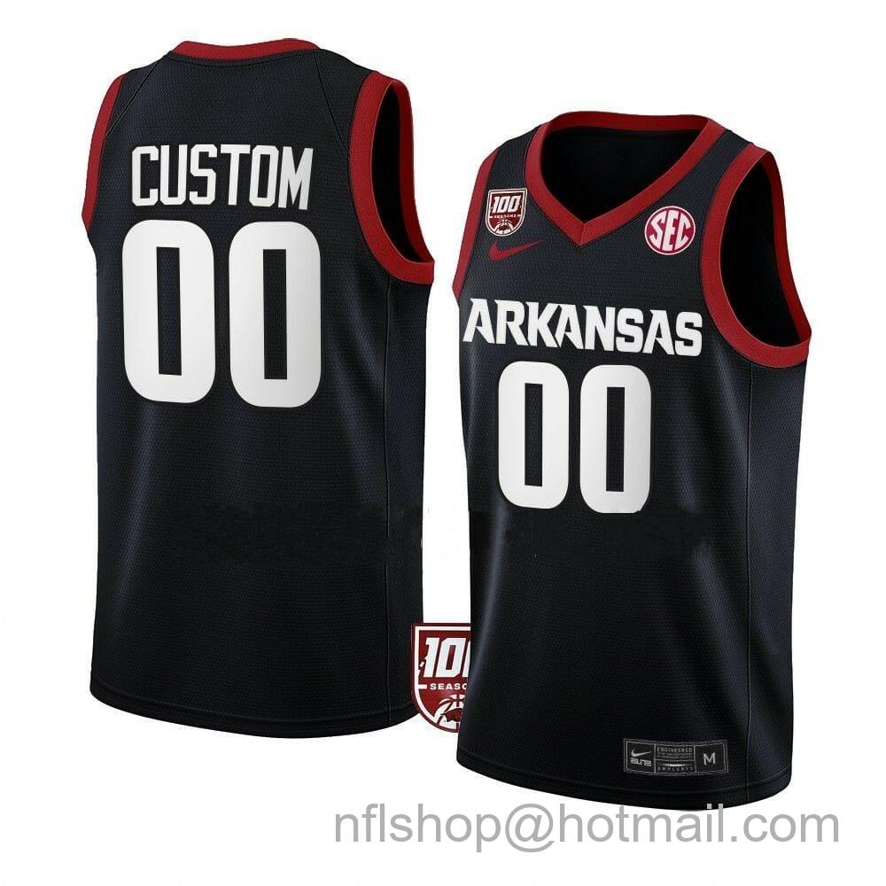 Men's Nike Custom Arkansas Razorbacks Jersey Basketball College Name and Number Team Black