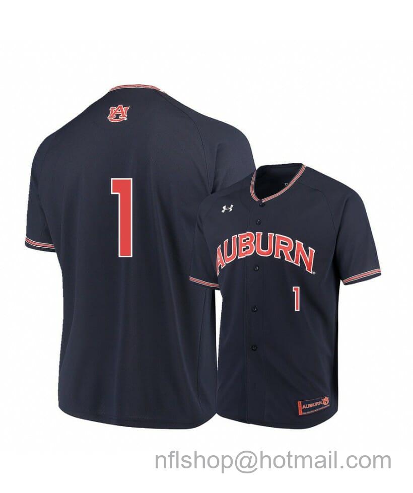 Men's Under Armour Auburn Tigers 1 Judd Ward Navy College Baseball Jersey