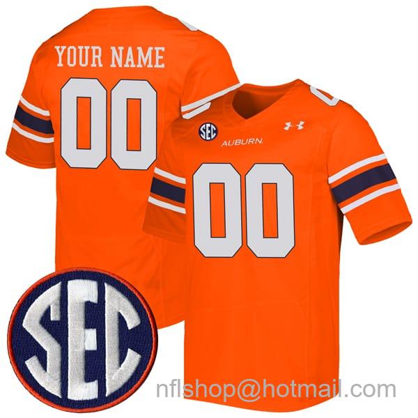 Men's Under Armour Custom Auburn Tigers Jersey Name and Number College Football Orange Alternate All Stitched