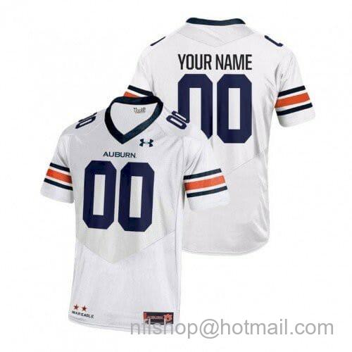 Men's Under Armour Auburn Tigers Custom Jersey Name and Number College NCAA Football White