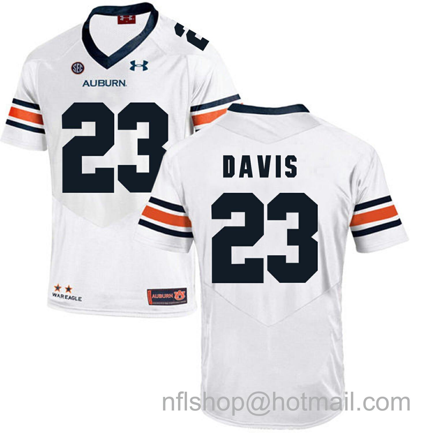 Men's Auburn Tigers Under Armour #23 Ryan Davis Football Jersey White