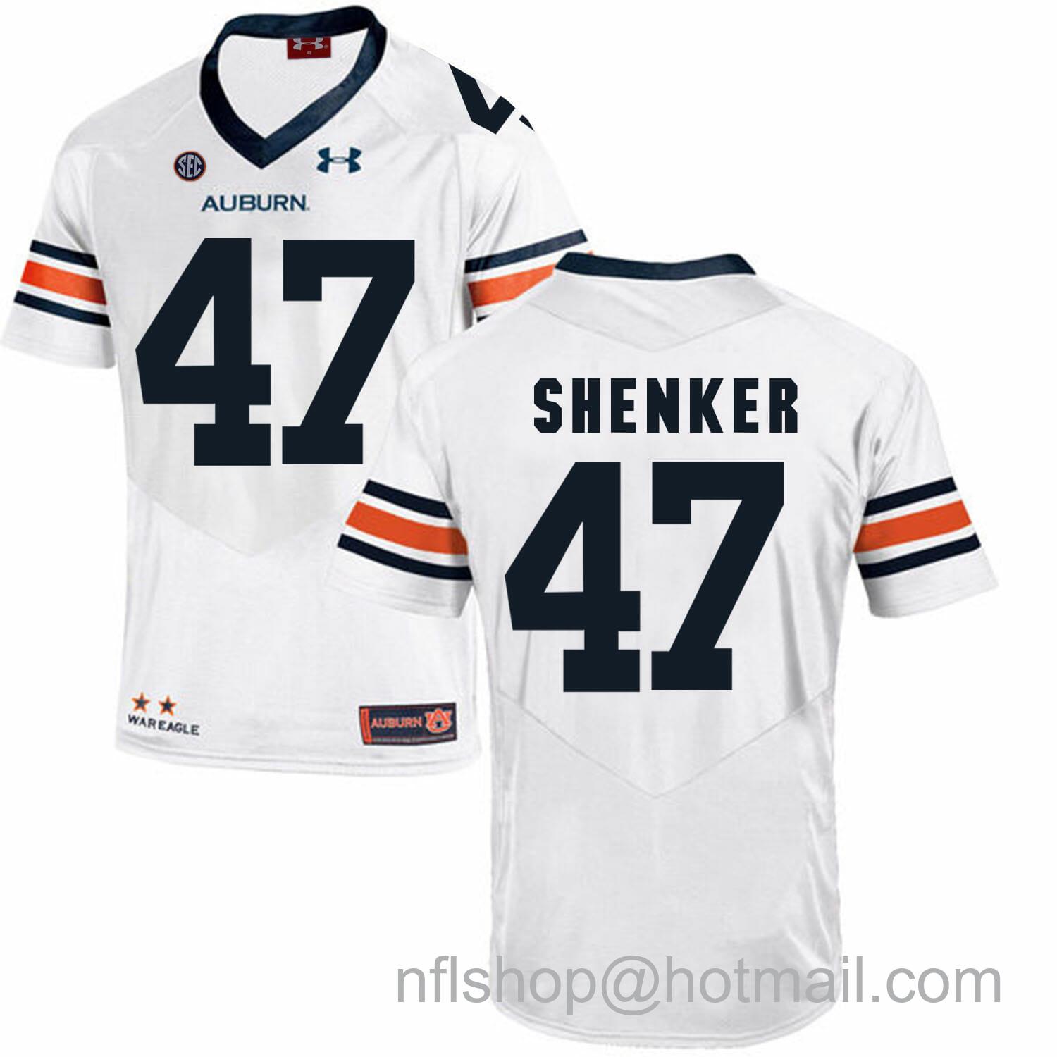 Men's Auburn Tigers Under Armour #47 SHENKER Football Jersey White