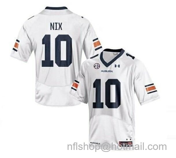 Men's Under Armour Auburn Tigers #10 Bo Nix NCAA Football Jersey White