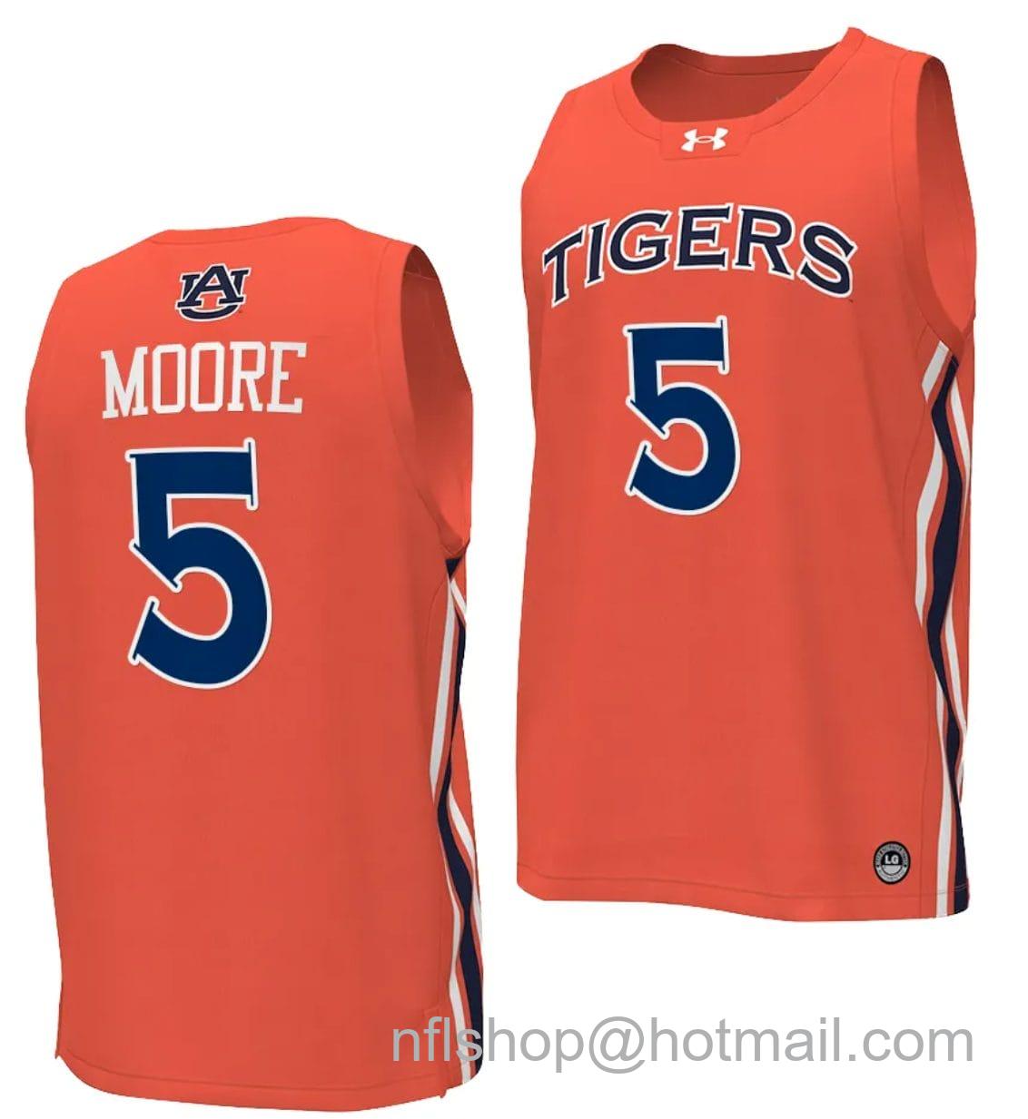 Men's Under Armour Chris Moore Jersey #5 Auburn Tigers College Basketball Replica Orange