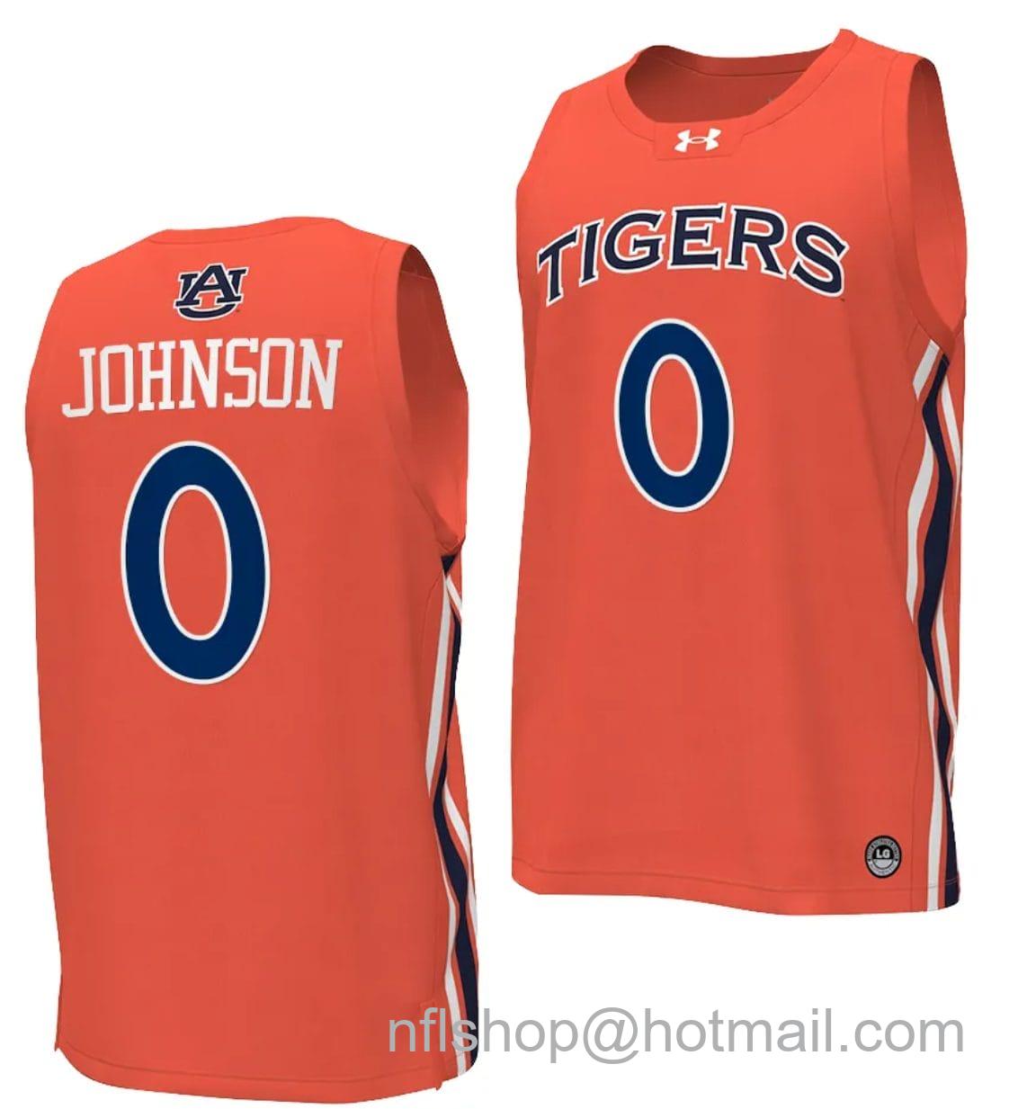 Men's Under Armour KD Johnson Jersey #0 Auburn Tigers College Basketball Replica Orange