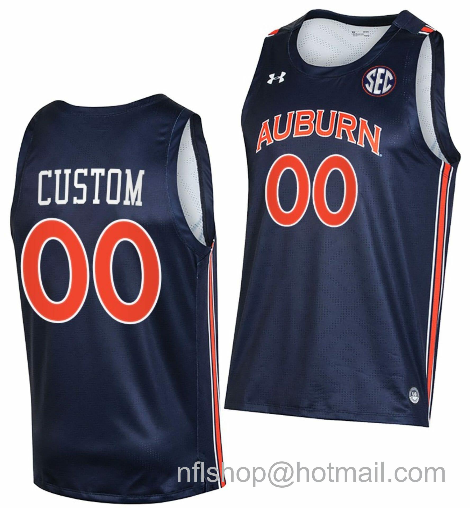 Men's Under Armour Custom Auburn Tigers Jersey Name and Number College Basketball Alumni Navy