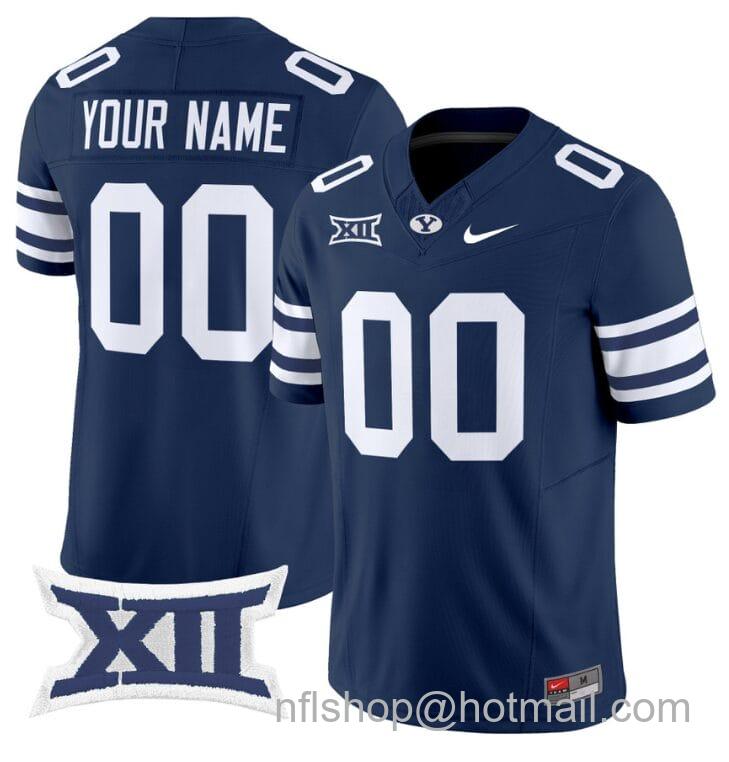 Men's Nike Custom BYU Cougars Jersey Name and Number Vapor Limited College Football Stitched Navy