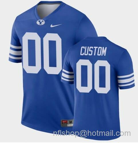 Men's Nike BYU Cougars Custom Jersey Royal College Football Alumni Legend