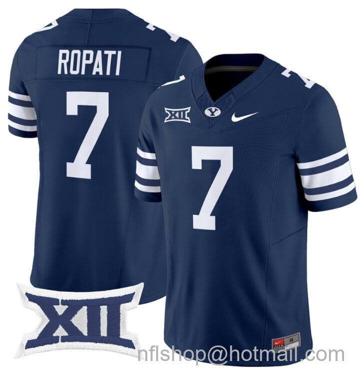 Men's Nike Hinckley Ropati Jersey #7 BYU Cougars Vapor Limited College Football Stitched Navy