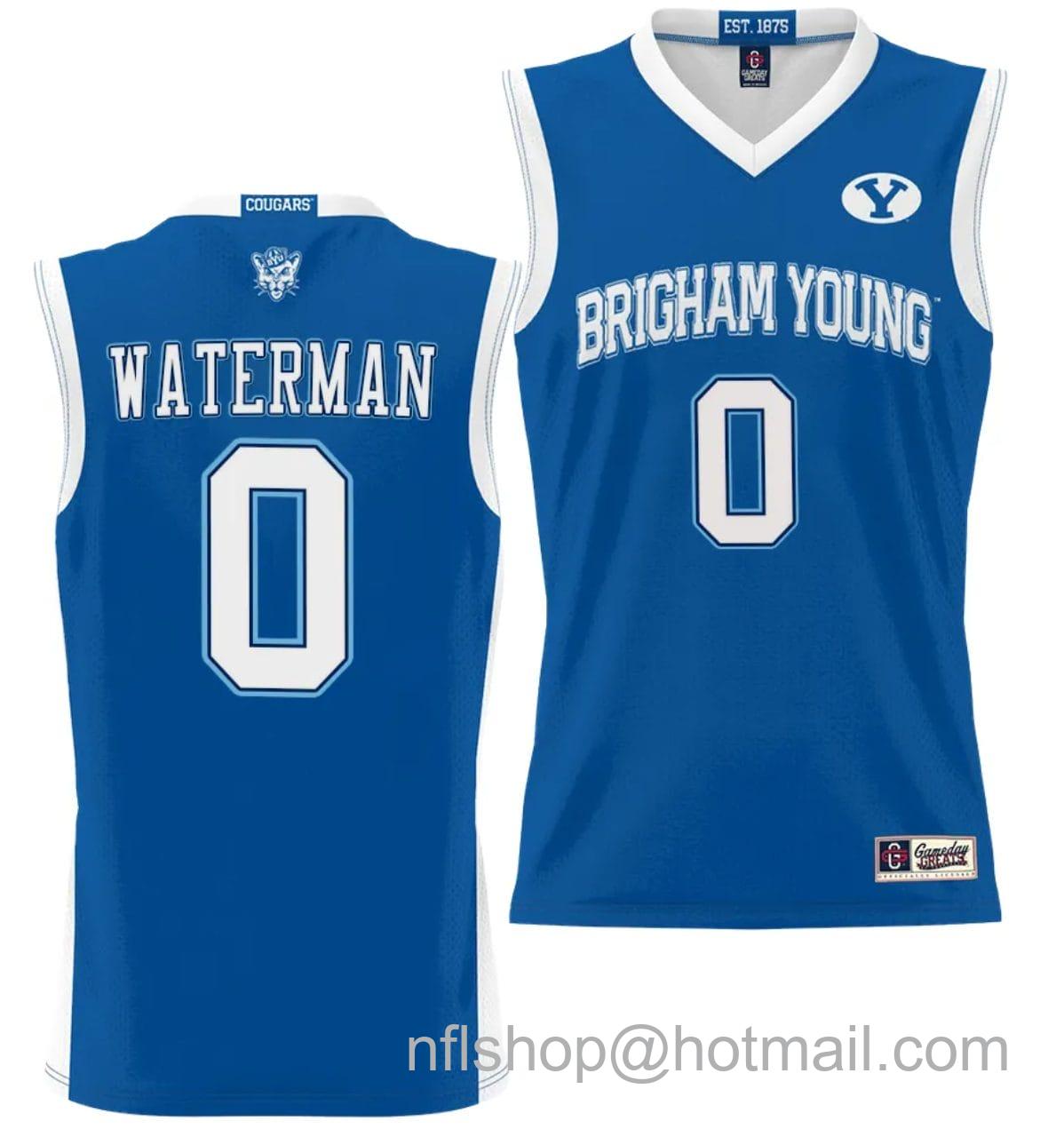 Men's Gameday Great  Noah Waterman Jersey #0 BYU Cougars NIL College Basketball Jersey Lightweight Royal