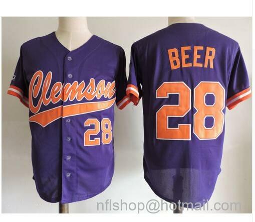 Men's Nike Clemson Tigers #28 Seth Beer Movie Baseball Jersey