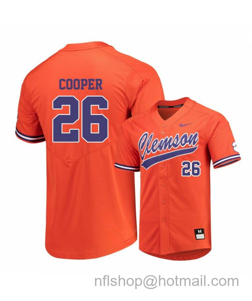 Men's Nike Clemson Tigers 26 Matt Cooper Orange Elite College Baseball Jersey