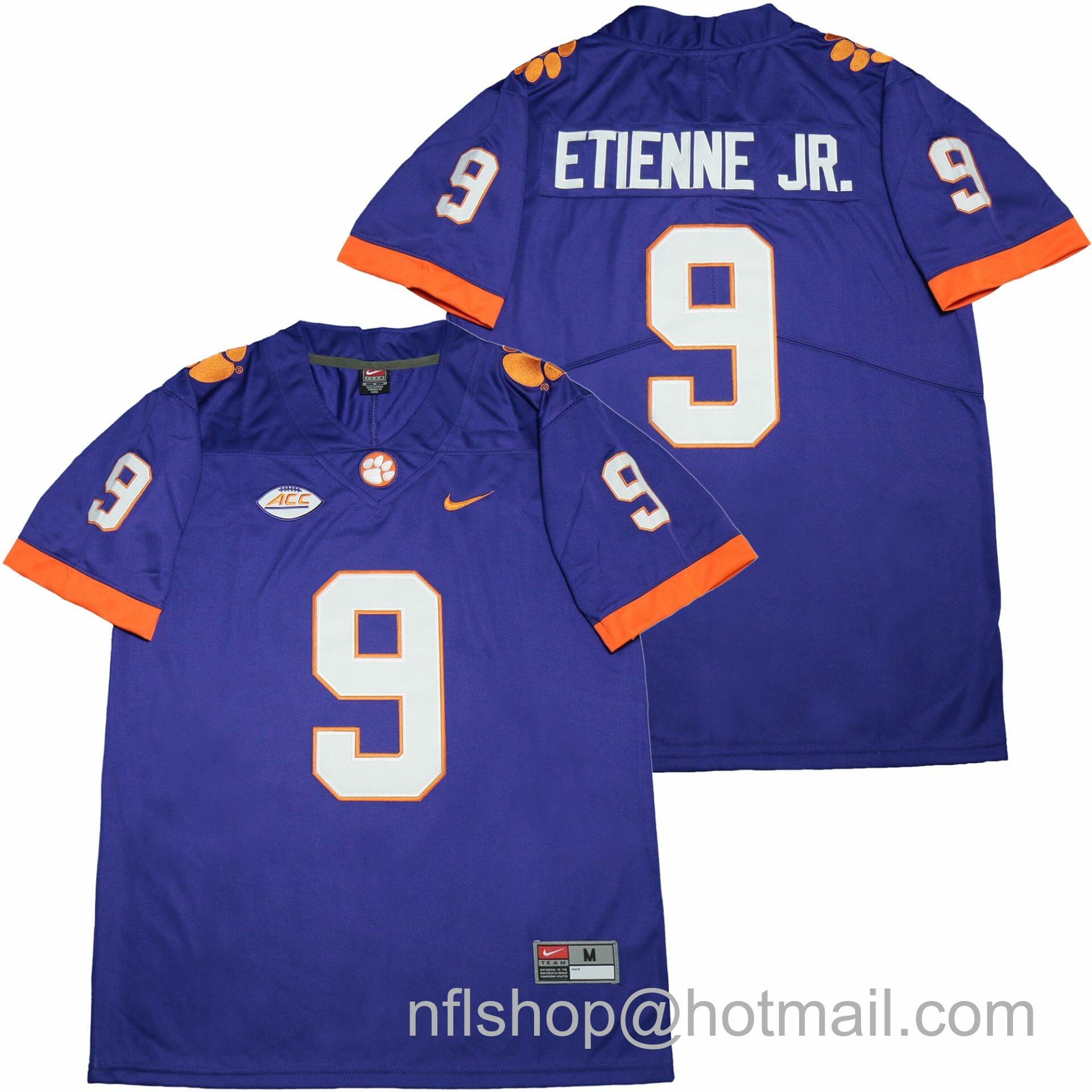 Men's Nike Clemson Tigers #9 Travis Etienne Jr College Football Jersey