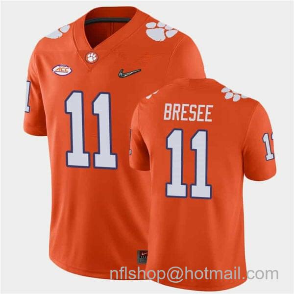 Men's Nike Clemson Tigers Bryan Bresee Jersey #1 College Football Orange