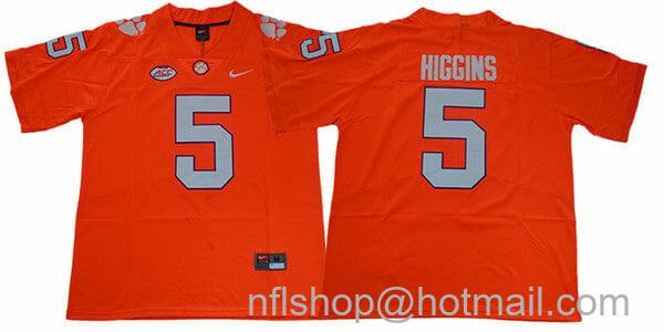 Men's Nike Clemson Tigers Tee Higgins Jersey #5 College Football Orange