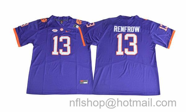 Men's Nike Clemson Tigers Hunter Renfrow Jersey #13 College Football Purple